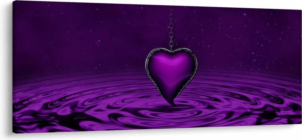 Obraz fialového srdca (120x50 cm)