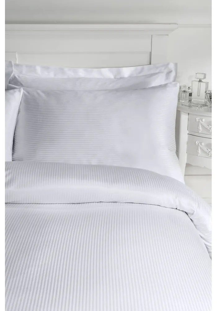 Sivé obliečky na jednolôžko 135x200 cm Satin Stripe - Catherine Lansfield