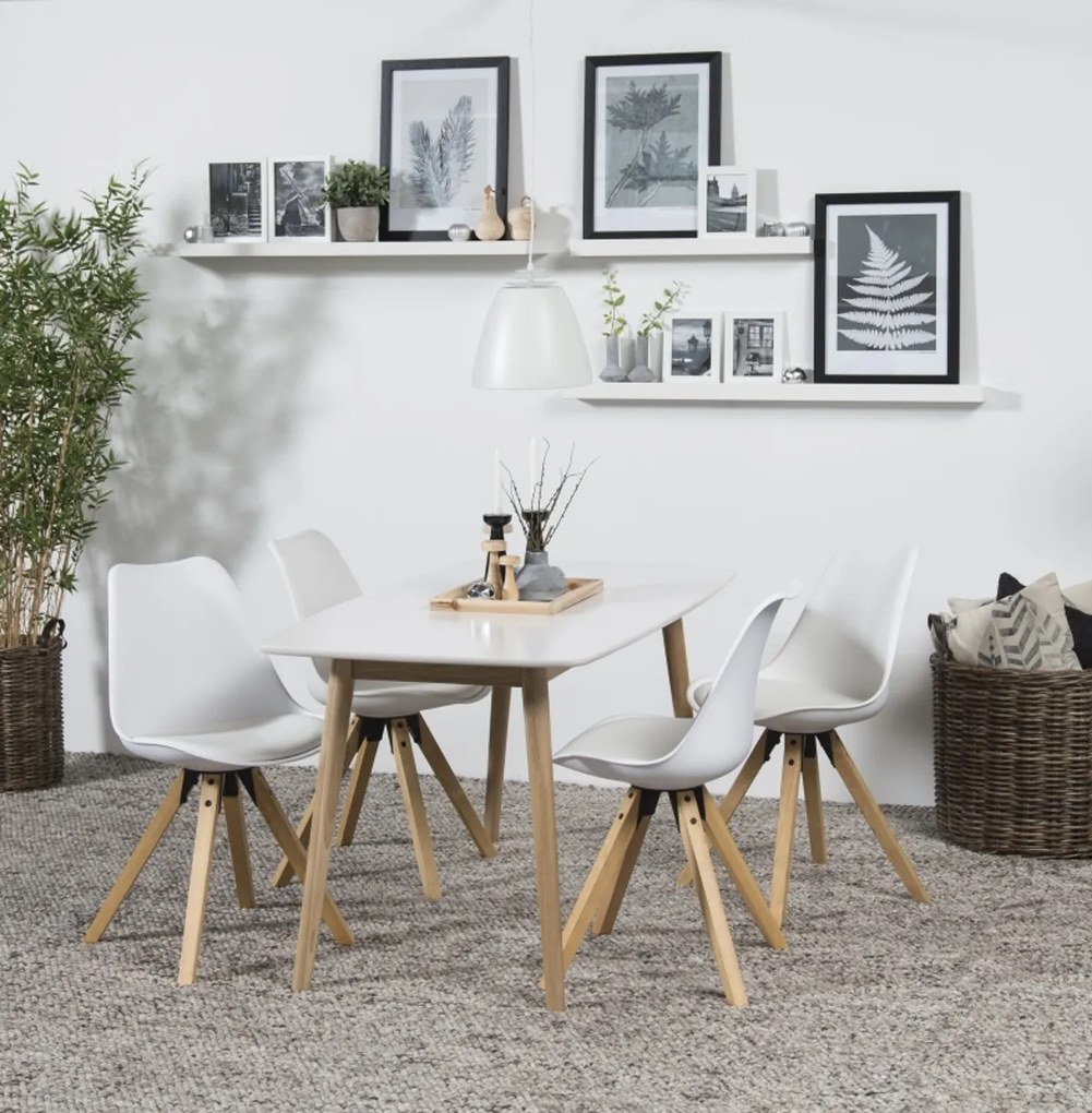 Jedálenský stôl Naiara 150 cm dub biely lak