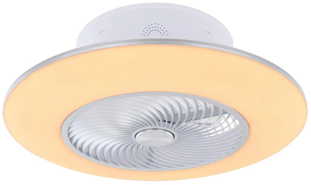 GLOBO Stropný ventilátor s LED osvetlením KELLO, letná prevádzka, 6 rýchlostí, LED 40W, biely