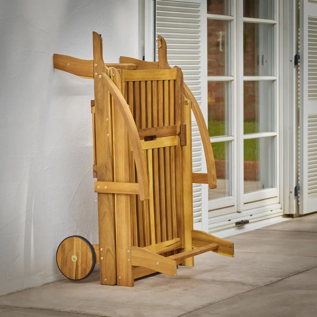 Záhradné lehátko TAMI SUN, 195,5x69x85cm, prírodná hnedá Jurhan