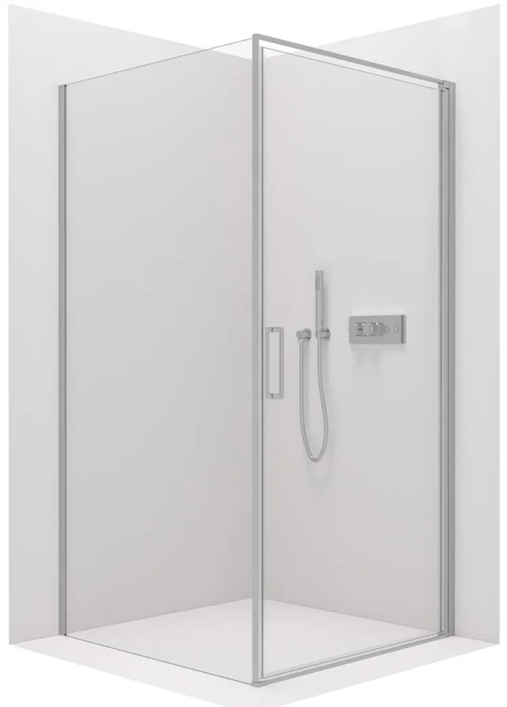 Cerano Porte, 1-krídlový sprchovací kút 90x80 cm, 8mm číre sklo, chrómový profil, CER-CER-413528