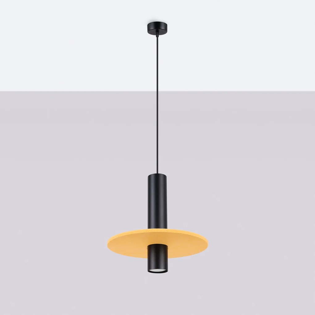 Závesné svietidlo Pelta 1, 1x čierne kovové tienidlo, y