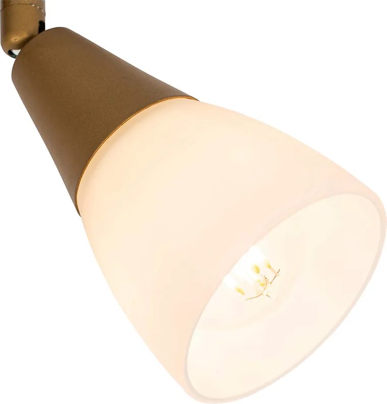 Klasické stropné bodové svietidlo zlaté s matným sklom 2-svetlo - Madi