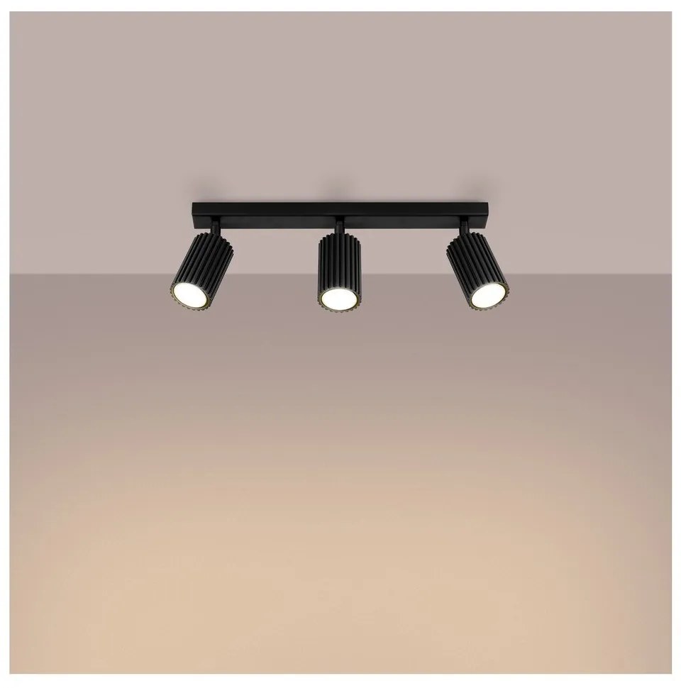 Čierne bodové svietidlo 6,5x45 cm Gleam – Sollux