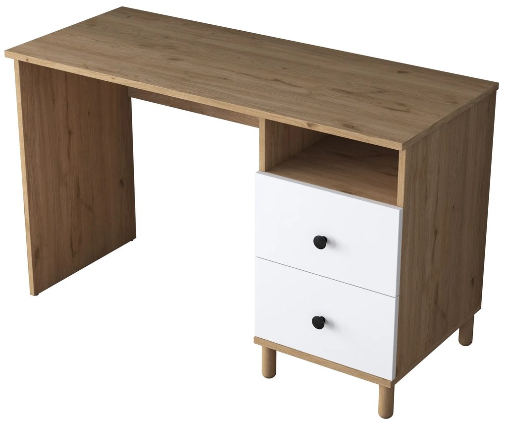 Písací stôl Hanis 120 cm orech/biely