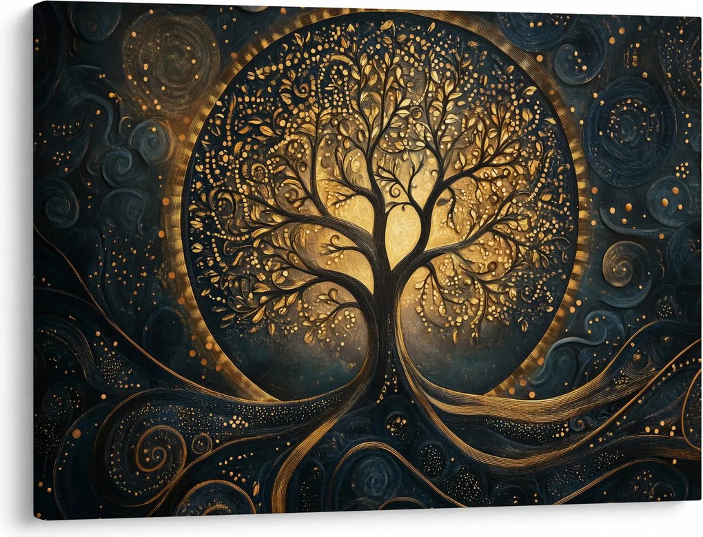 Obraz – Strom so zlatou aurou (70x50 cm)
