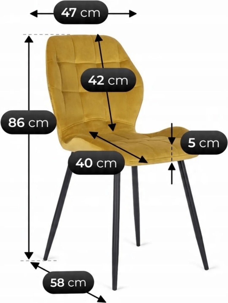 PROXIMA.store - Čalúnená jedálenska stolička LUCKY FARBA: modrá, FARBA NÔH: čierna