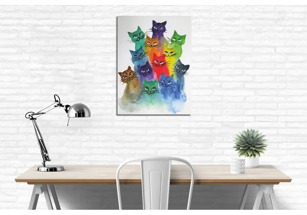 Obraz na plátne Happy Cats, 30 × 40 cm