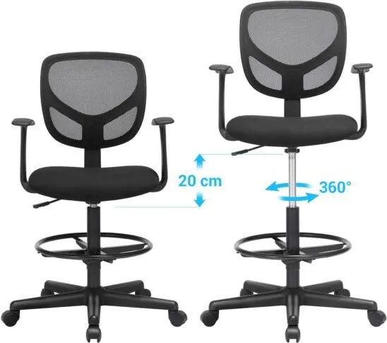 Ergonomická kancelárska stolička s podrúčkami, čierna