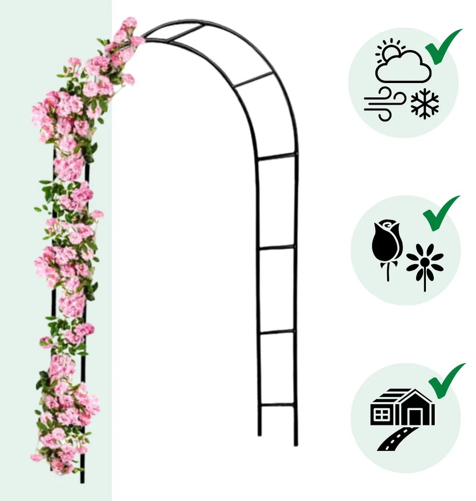Oblúková opora na ruže 240x140x37cm Gardebruk