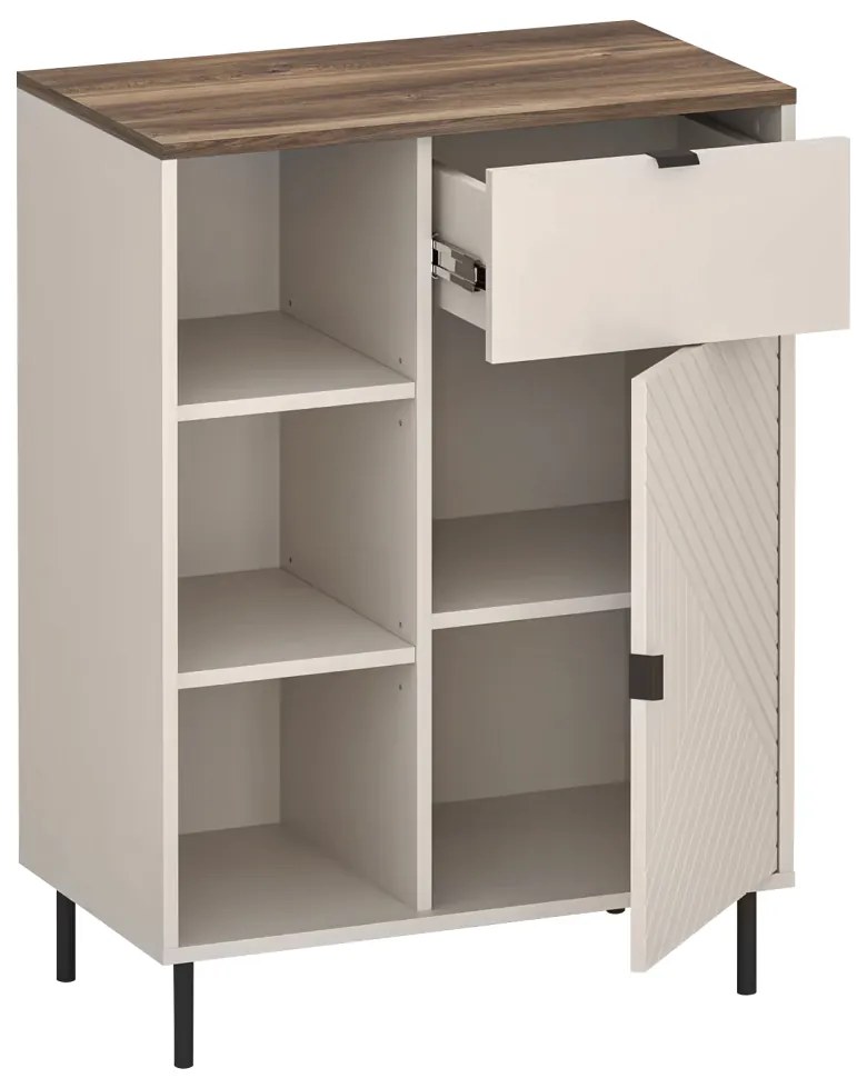 Skriňa EYCO 1D1S, kašmír/dub Castello