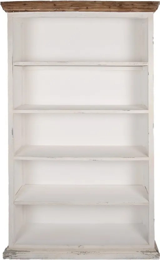Biela antik drevená knižnica Christiane - 116*36*195 cm