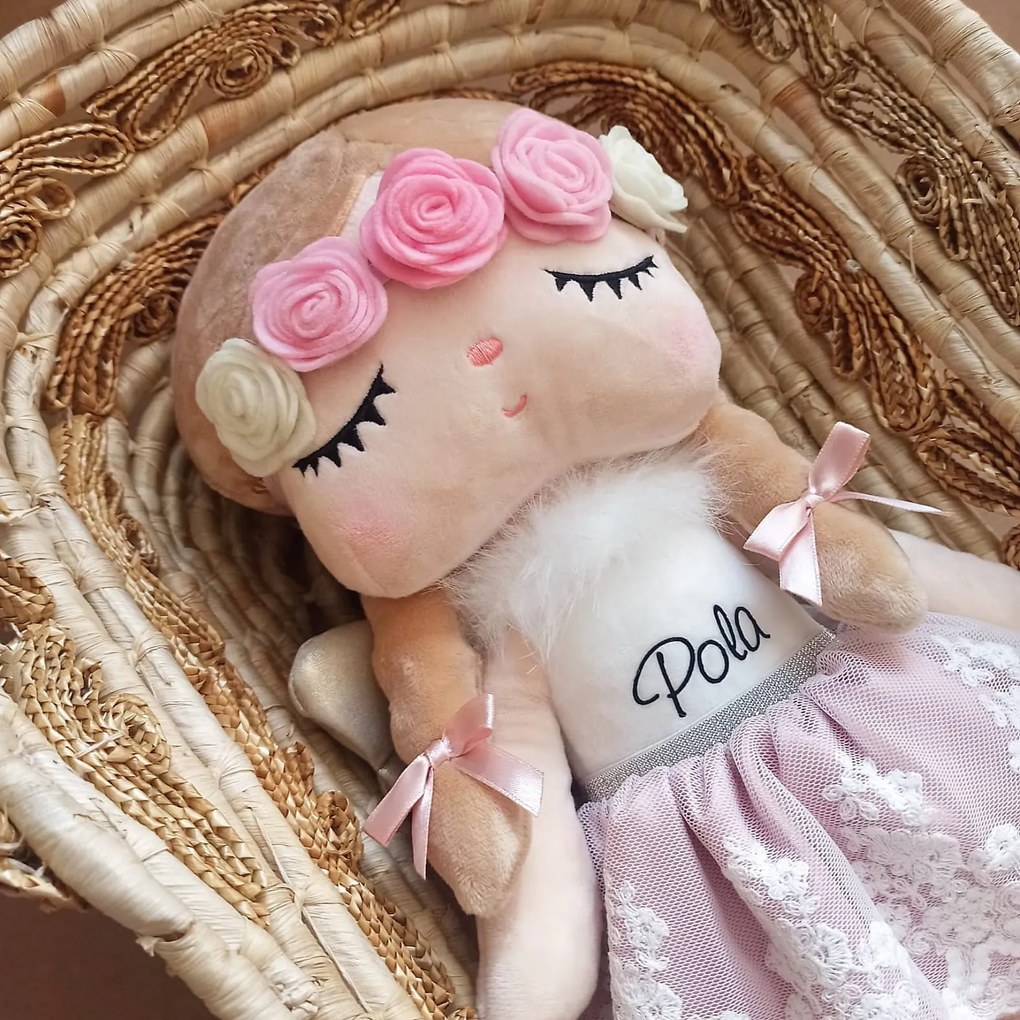 Bábika spiaca Anjelik farebné kvety 48 cm