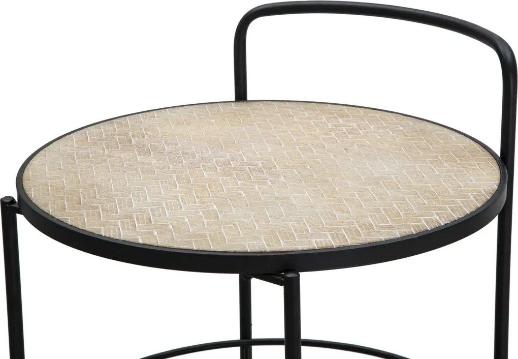 Servírovací vozík Arex 40 cm čierny/hnedý