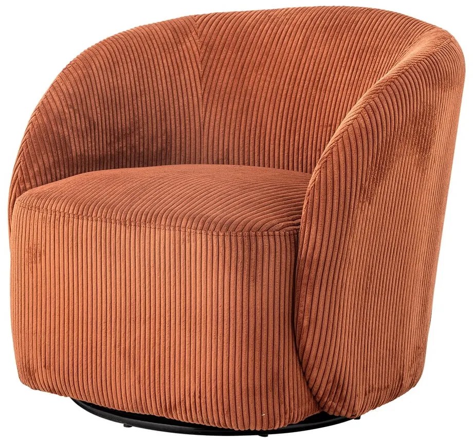 Oranžové menčestrové kreslo ušiak Pradi – Bloomingville