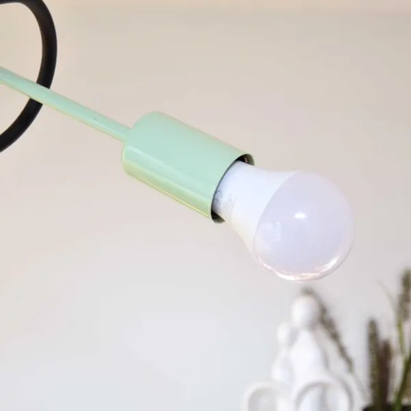 Prisadený luster OXFORD 4xE27/15W/230V čierna/zelená