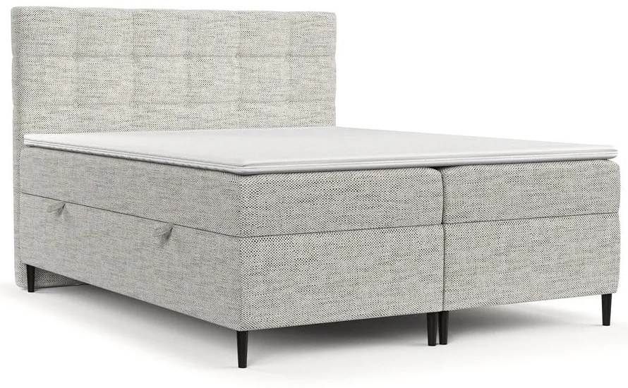 Svetlosivá boxspring posteľ s úložným priestorom 200x200 cm Urbaneo – Maison de Rêve