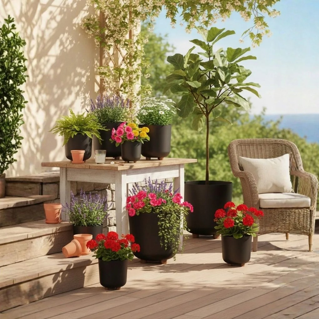 Plastový květináč na nožičkách Terra 21x19,3 cm - výber z 6 prevedení