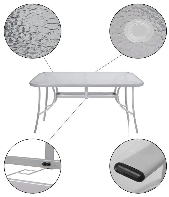 Záhradný stôl SPRINGOS GF1013 - sivý