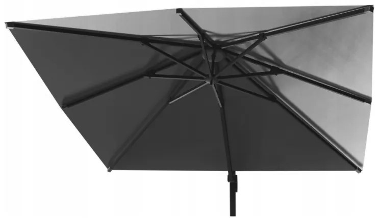 Štýlový sivý slnečník MINI ROMA 2,5 × 2,5 m