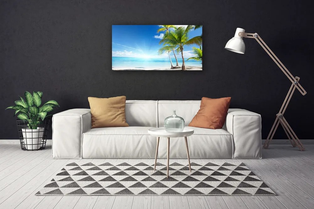 Obraz na plátne Palma strom more krajina 120x60 cm