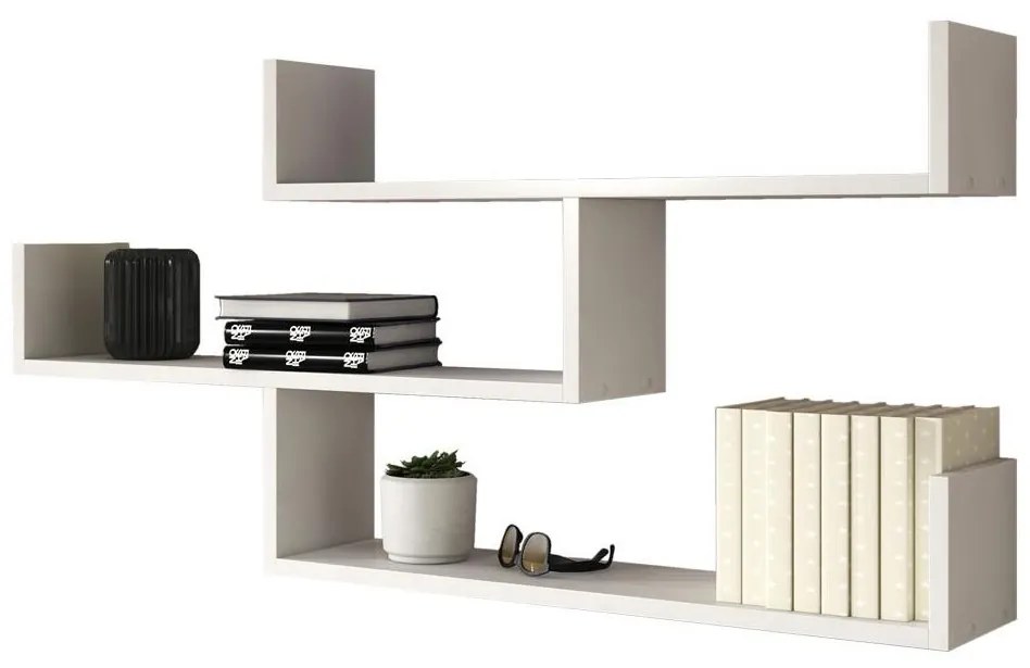 Nástenná polica TRIO 55x119 cm biela