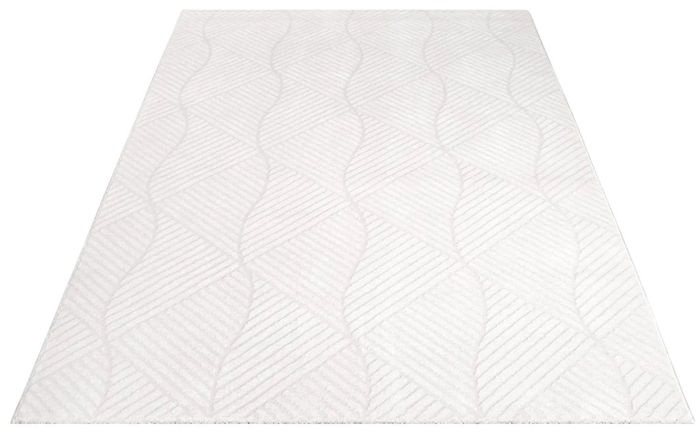 Dekorstudio Jednofarebný koberec FANCY 904 - smotanovo biely Rozmer koberca: 140x200cm