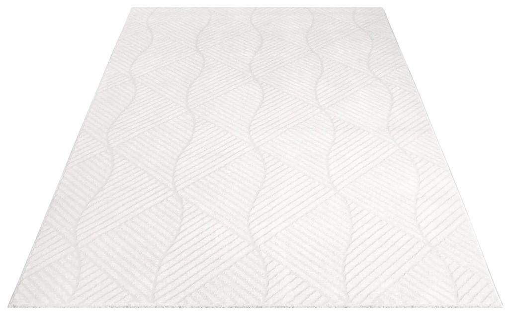 Dekorstudio Jednofarebný koberec FANCY 904 - smotanovo biely Rozmer koberca: 200x290cm