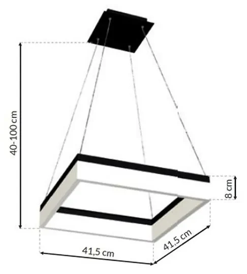 Závesné LED svietidlo Nero, 1x LED 32w, 4000k, b