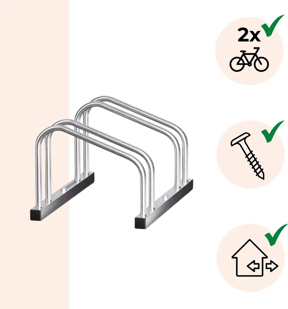 Stojan na 2 bicykle BIKE, 50x32x27cm, strieborná Jurhan