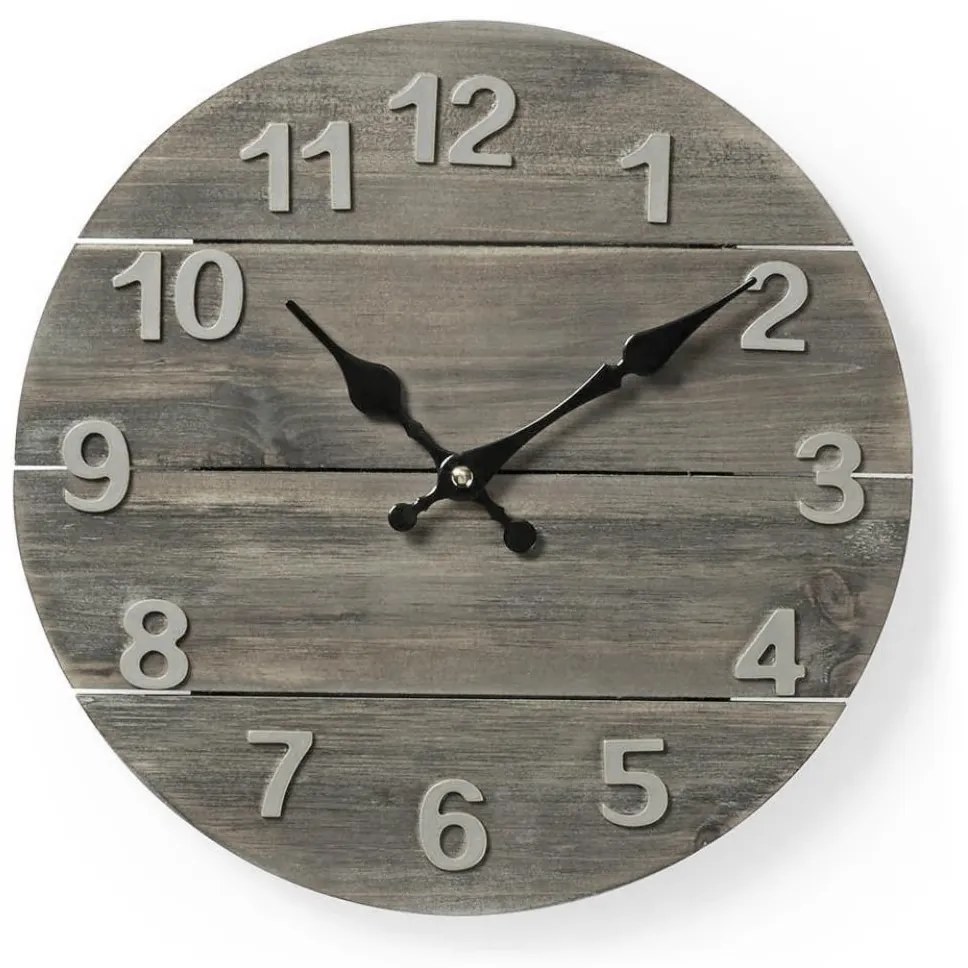 Nedis CLWA002WD30 - Nástenné hodiny 1xAA/1,5V smrek 30 cm