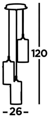 Searchlight 2300-3SM - Luster na lanku DUO 3xE14/60W/230V antracit