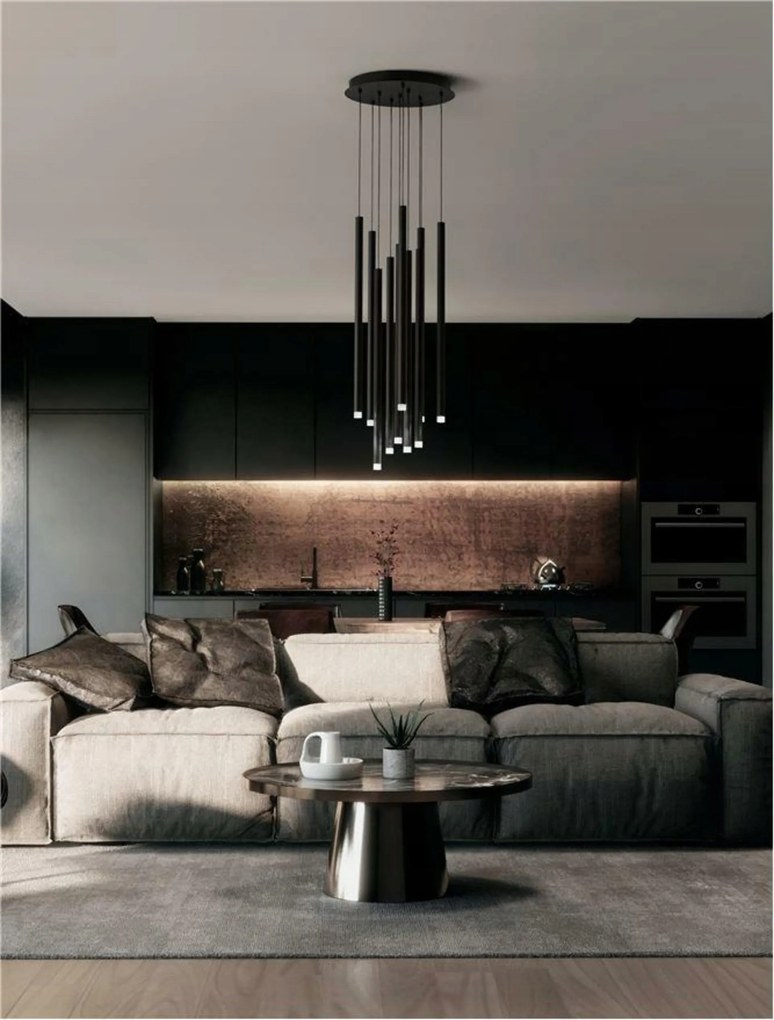 Nova Luce závesné svietidlo Dandia čierny hliník Led závesné svietidlo 60W 300