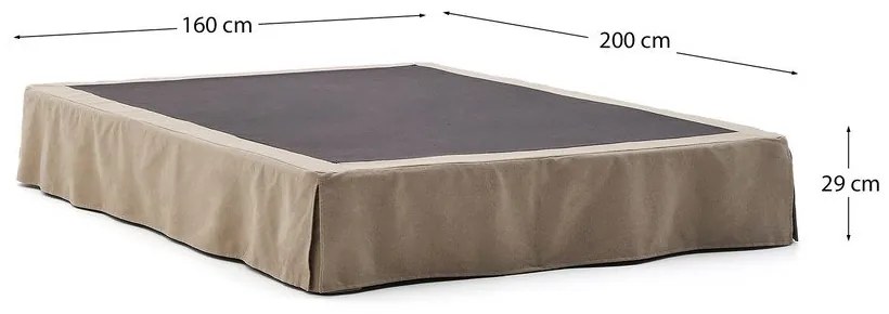 Taupe čalúnená dvojlôžková posteľ 160x200 cm Jaira – Kave Home