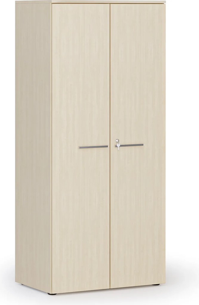 Kancelárska policová skriňa PRIMO WOOD s dverami, 800 x 500 x 1781 mm, breza