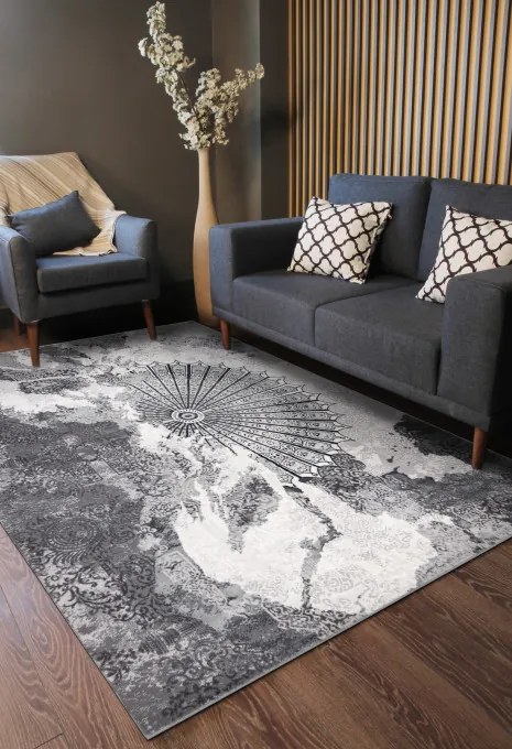 Koberec ALLURE 5715 svetlosivý / biely