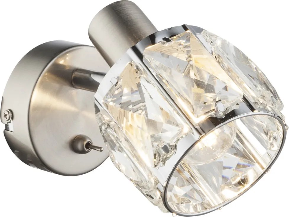 Nástenná lampa Kris, sklenený krištáľ