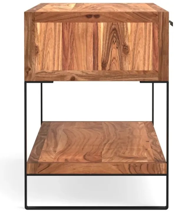furniture-nabytek.cz - Masivní TV stolek Sydney z akácie, lakovaný, hnědý – 137×45×55 cm