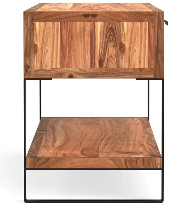 furniture-nabytek.cz - Masívny TV stolík Sydney z akácie, lakovaný, hnedý – 137×45×55 cm