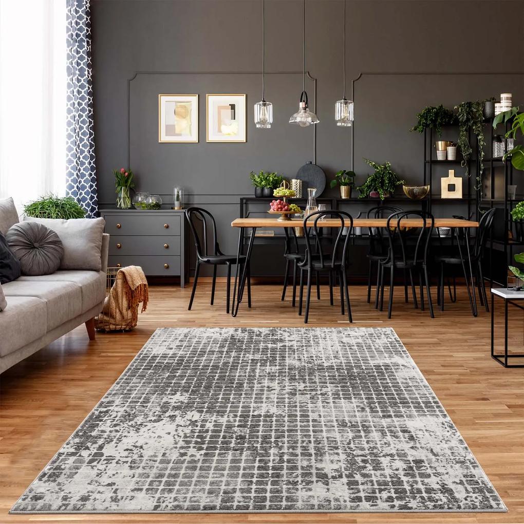 Dekorstudio Moderný koberec NOA - vzor 9328 sivý Rozmer koberca: 80x300cm