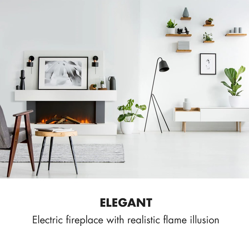 Klarstein Studio Light & Fire 1, elektrický krb, 1000/2000 W, MDF, diaľkové ovládanie, biely