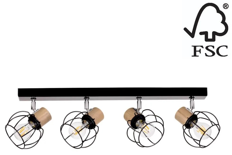 Spot-Light 26114404 - Stropné bodové svietidlo PHIPHI 4xE27/60W/230V dub SP0992
