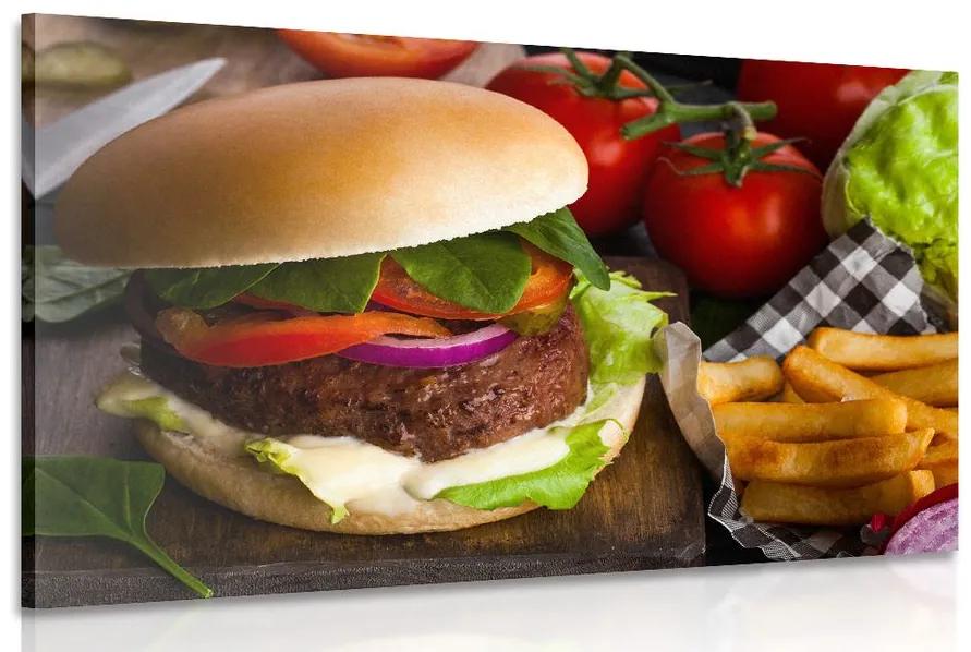 Obraz hamburger s hranolkami Varianta: 90x60