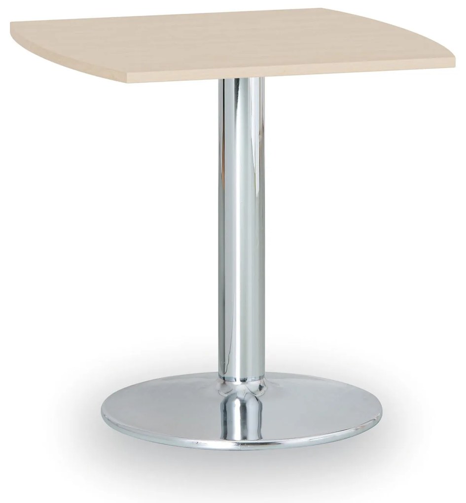 Konferenčný stolík ZEUS II, 66x66 cm, chrómovaná podnož, breza