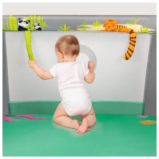 Lionelo - Hracia ohrádka MILLE PLUS Sivá zelená