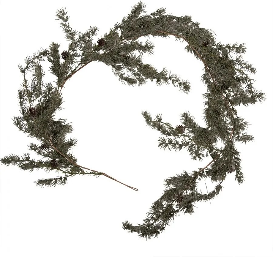 Vianočná zelená cédrová girlanda so šiškami a LED - 20*7*180 cm / 3*AA