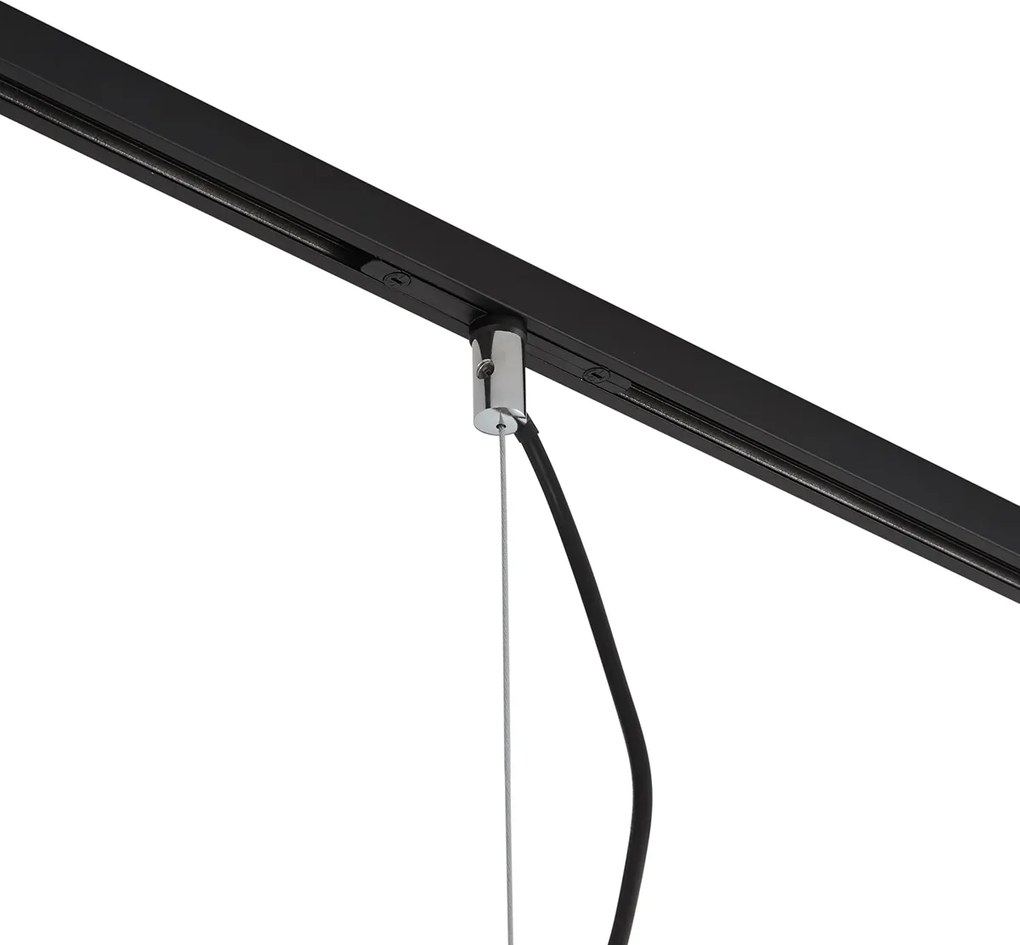 Dizajnová závesná lampa tmavý chróm pre 1-fázový koľajnicový systém - Slimline Sara