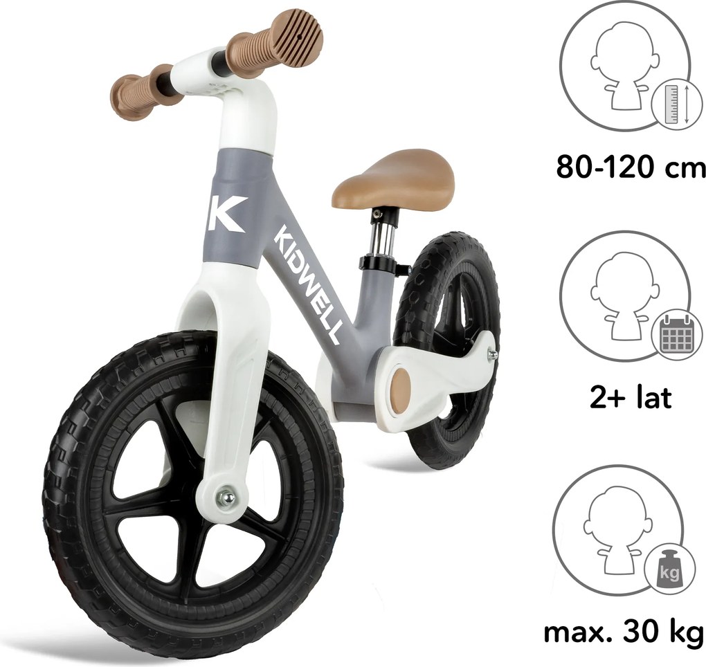 Skladacie detské odrážadlo Kidwell FLEX s nastaviteľným sedlom a EVA kolesami