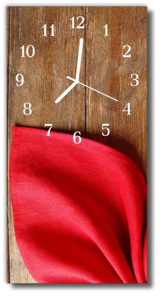 Nástenné hodiny vertikálne Kuchynské obrúsky farebné drevo 30x60 cm